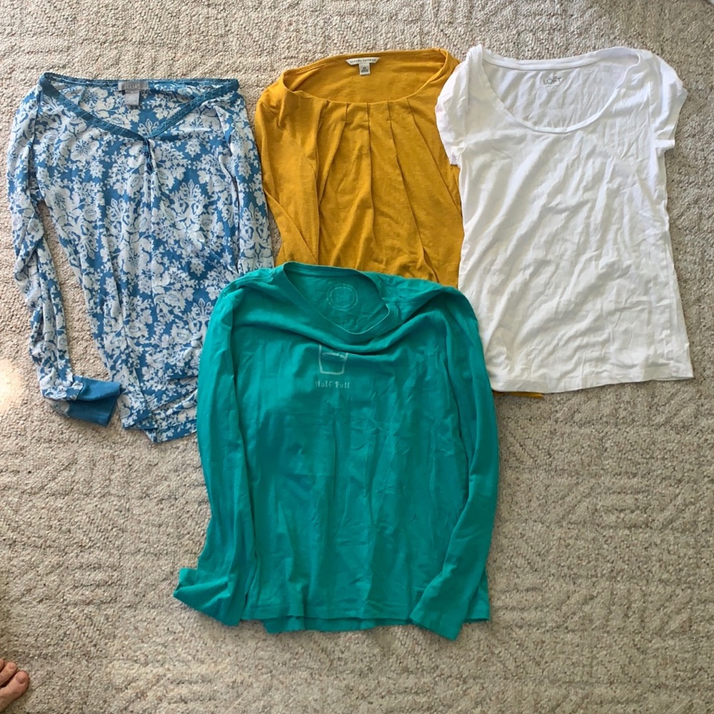 Lot of 4 shirts.  Sizes Xsmall, Small, and Medium